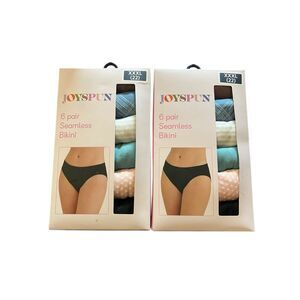 3 Joyspun Cotton seamless bikini Panties XXXL(22) 6 Pair New In Box plus size